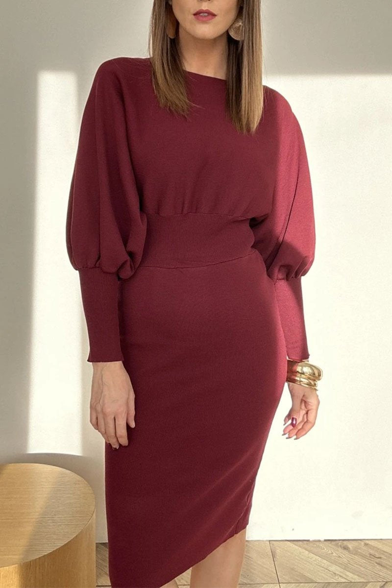 Norelle - Robe patchwork femme à manches longues et col rond