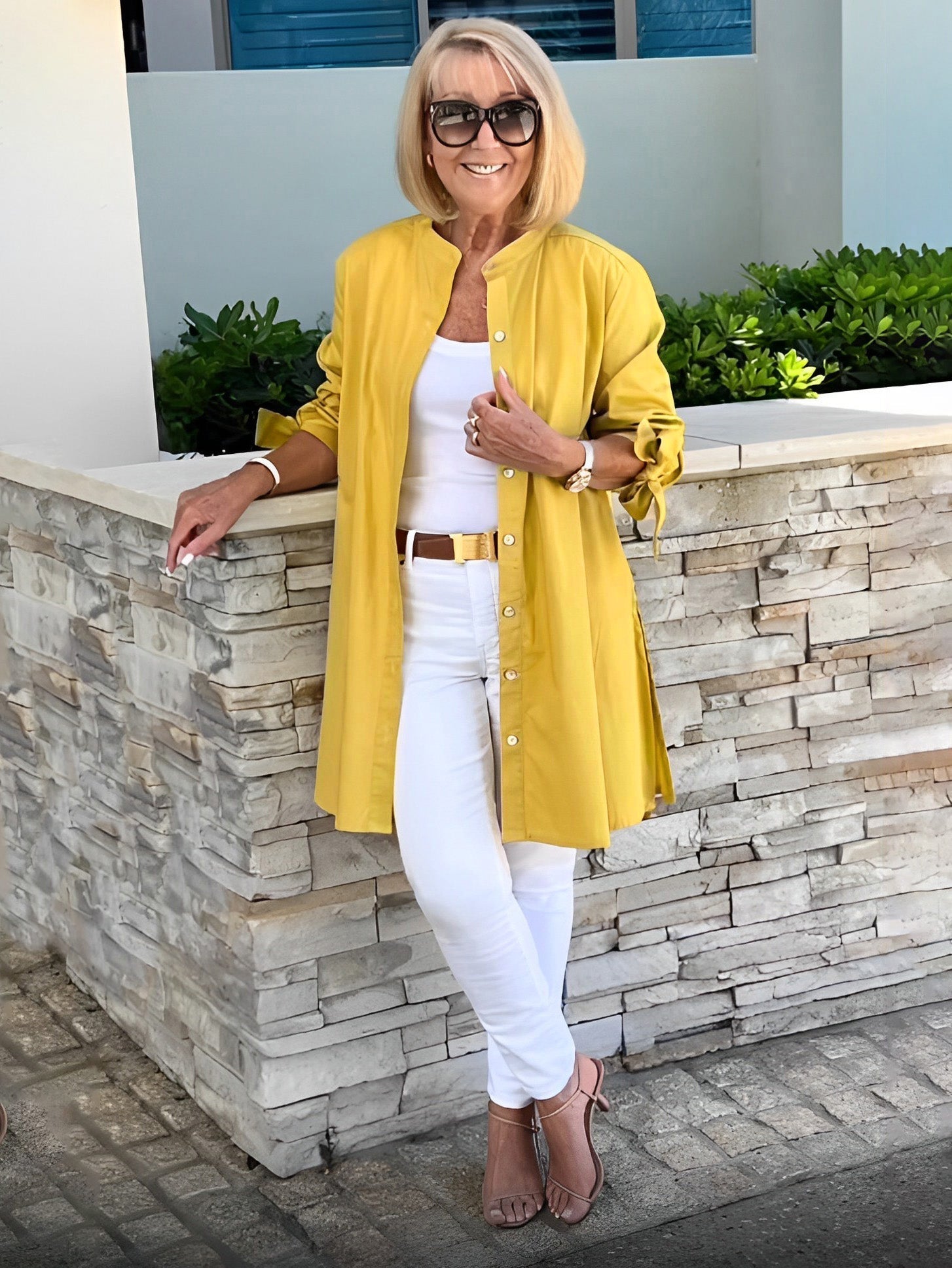 Liora - Veste Chemise Longue Boutonnée en Coton (Aujourd'hui seulement : 1 acheté = 1 offert !)