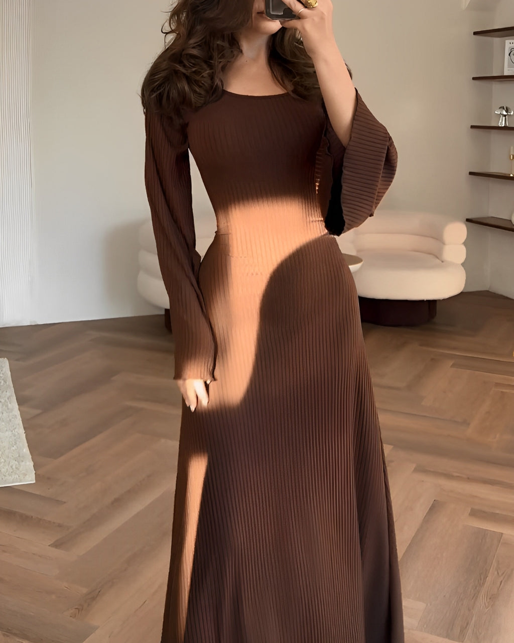 Sandrine - Robe Maxi Élégante en Maille