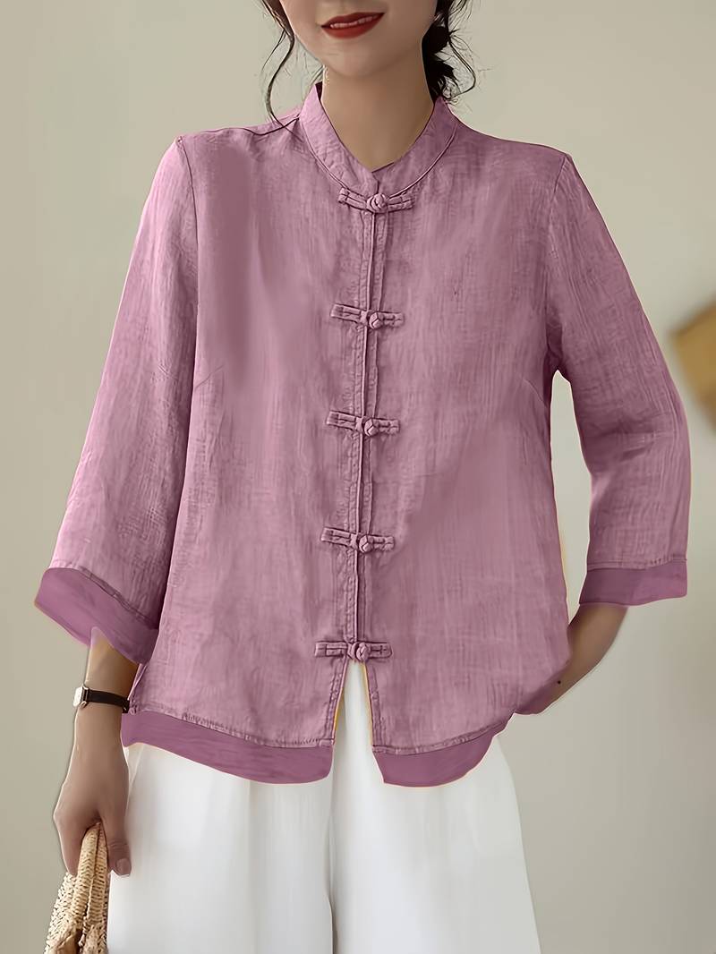 Celmira - Chemise Vintage Ample à Fermeture Nouée