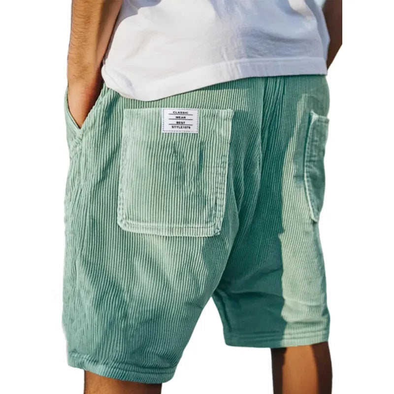 Gideon - Short homme velours côtelé poches taille élastique casual