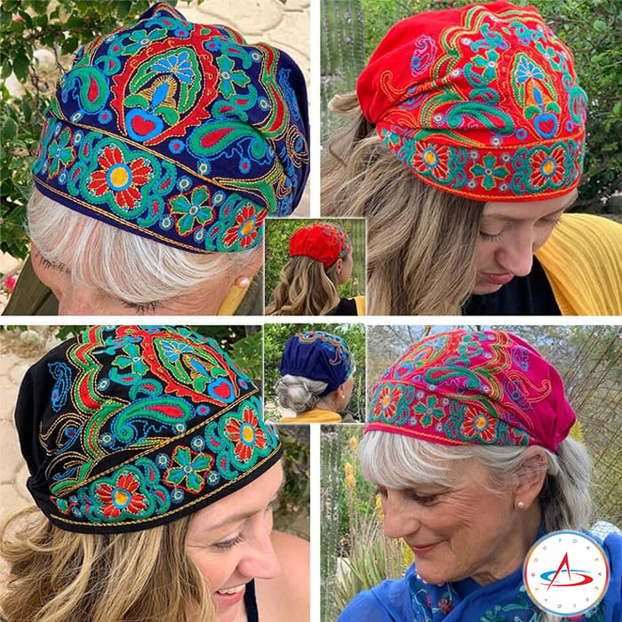 Ravelle - Bandanas Et Casquettes Brodés À La Main Aux Motifs Colorés