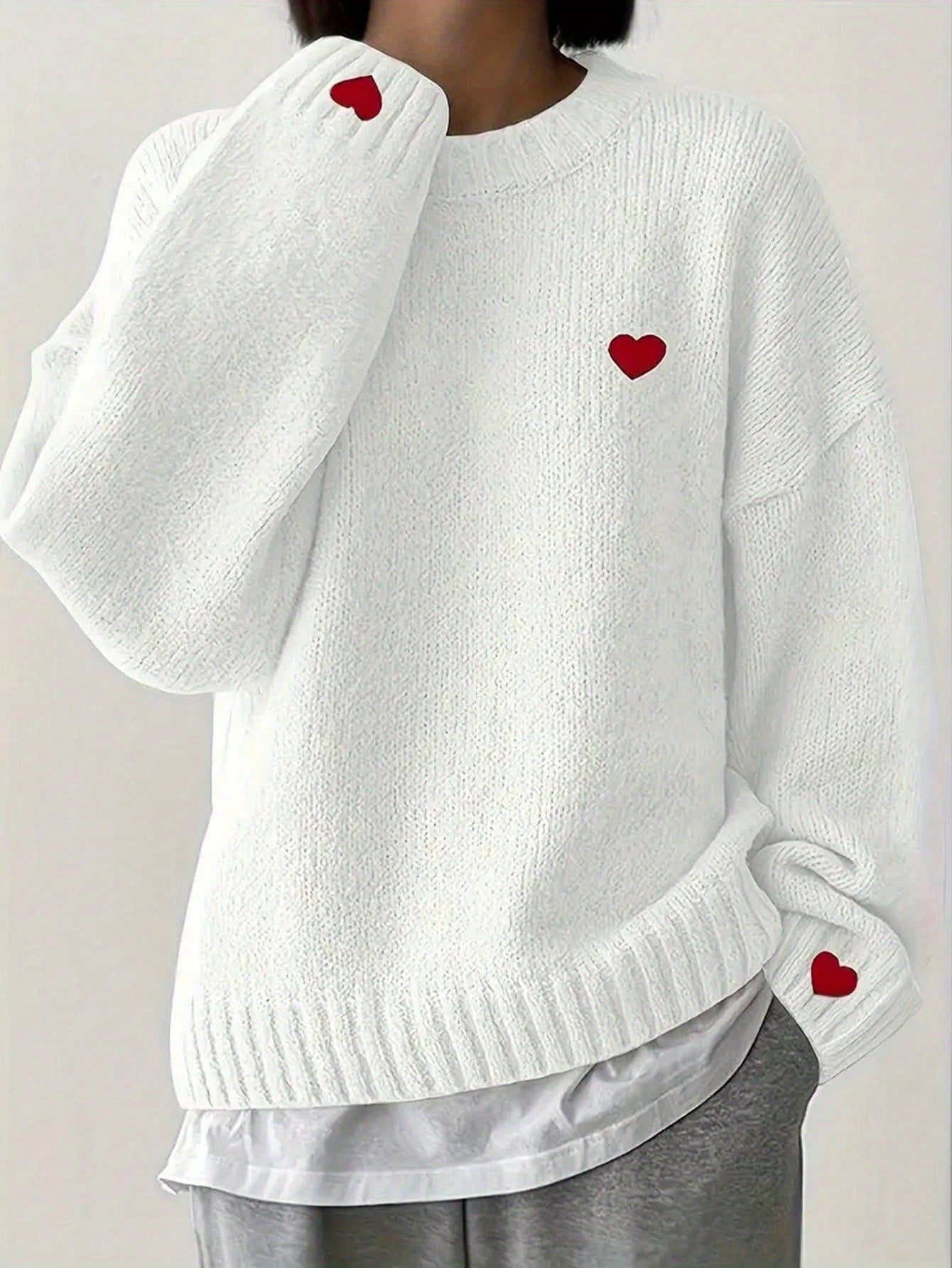 Lunetta - Pull Cœur Tricot Décontracté