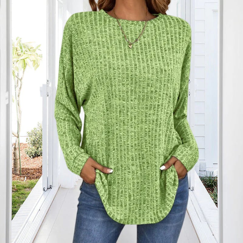 Jolene - Pull long à manches longues décontracté pour femme
