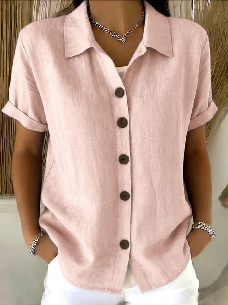 Dovalyne - Blouse femme à boutons devant style décontracté élégant