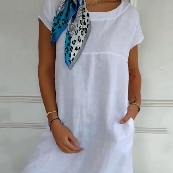 Jurelia - Robe en Lin à Encolure Ronde