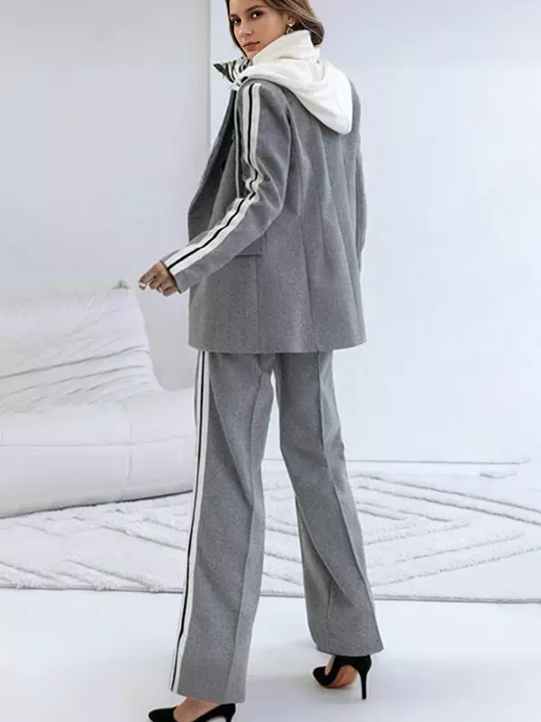 Gwenalyn - Veste Blazer À Capuche En Patchwork Sportif