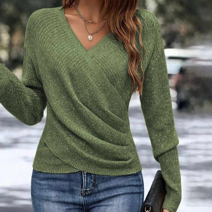 Pavianae - Pull Élégant à Col V pour Femme