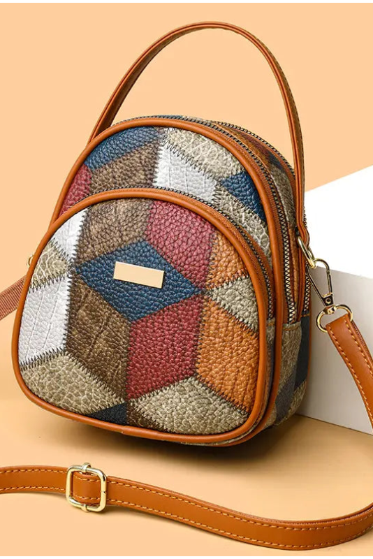 Veerle - Sac femme patchwork en PU avec bandoulière