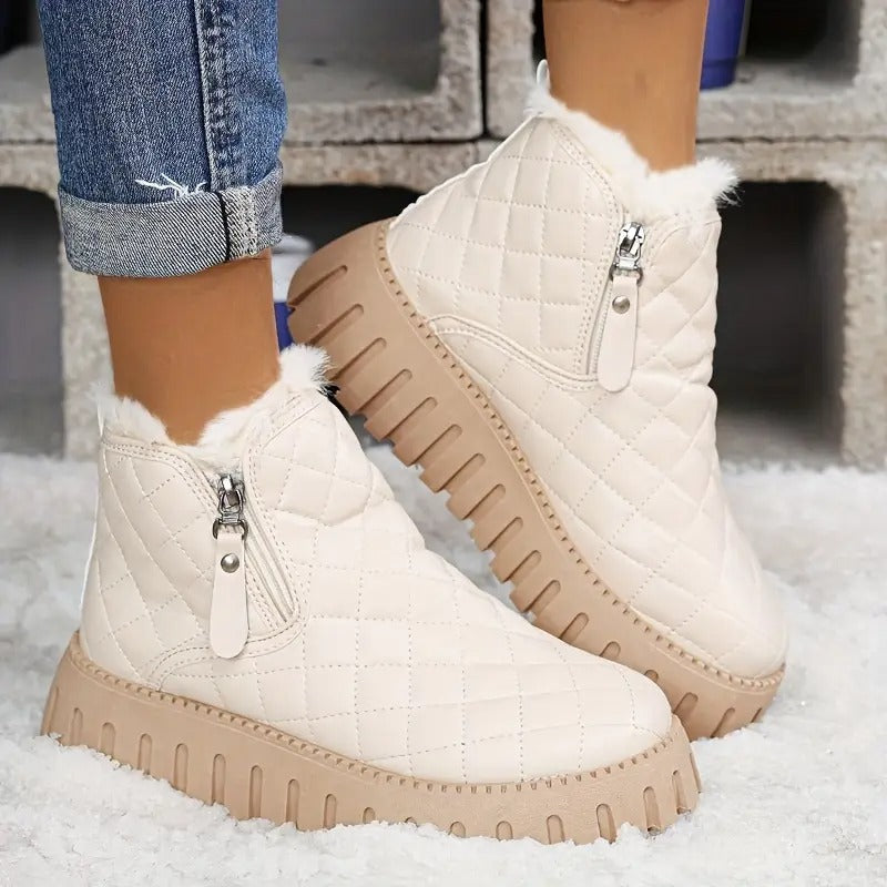 Riviana - Bottes d’hiver pour femme en cuir avec soutien orthopédique