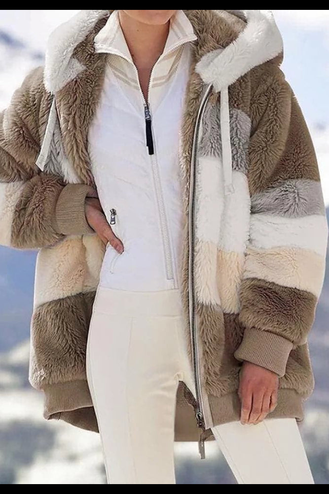 Ambre - Veste femme chaude à capuche zippée avec poches