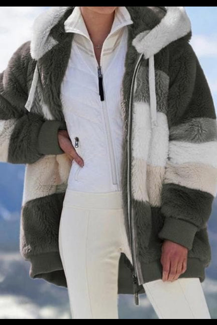 Ambre - Veste femme chaude à capuche zippée avec poches