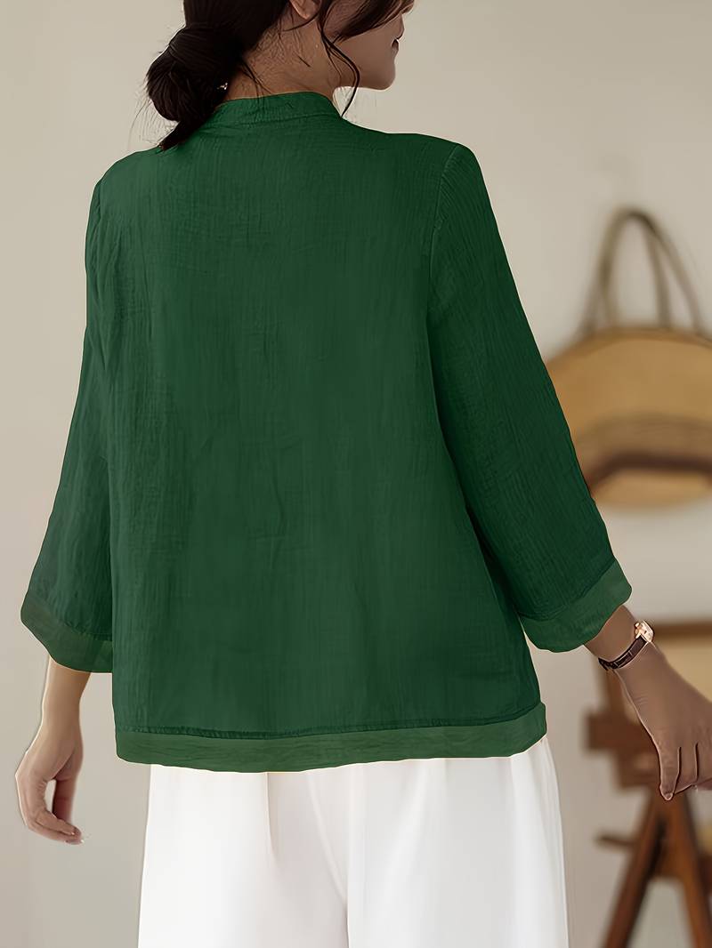 Celmira - Chemise Vintage Ample à Fermeture Nouée