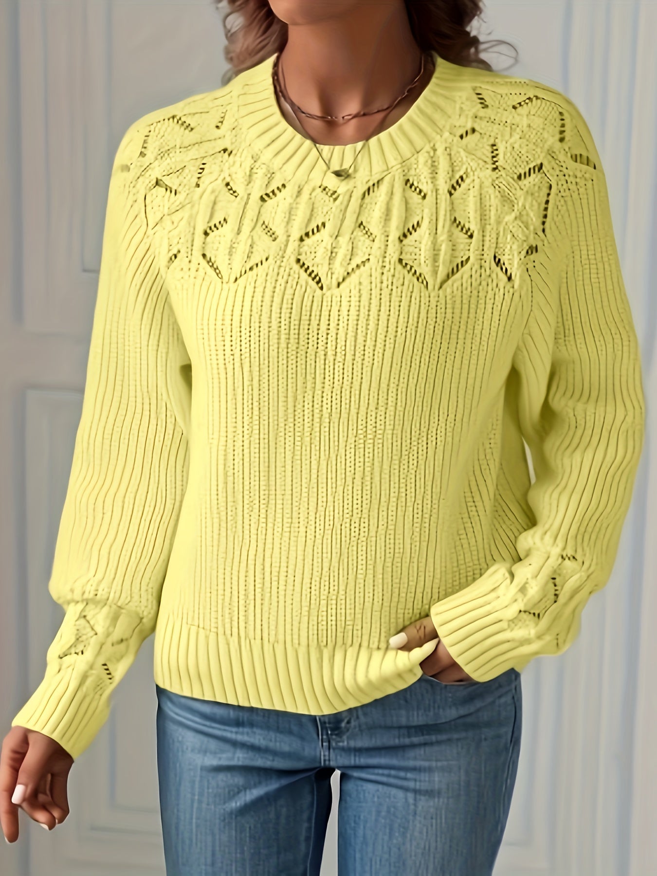 Joravelisse - Pull Tricot Élégant à Manches Longues