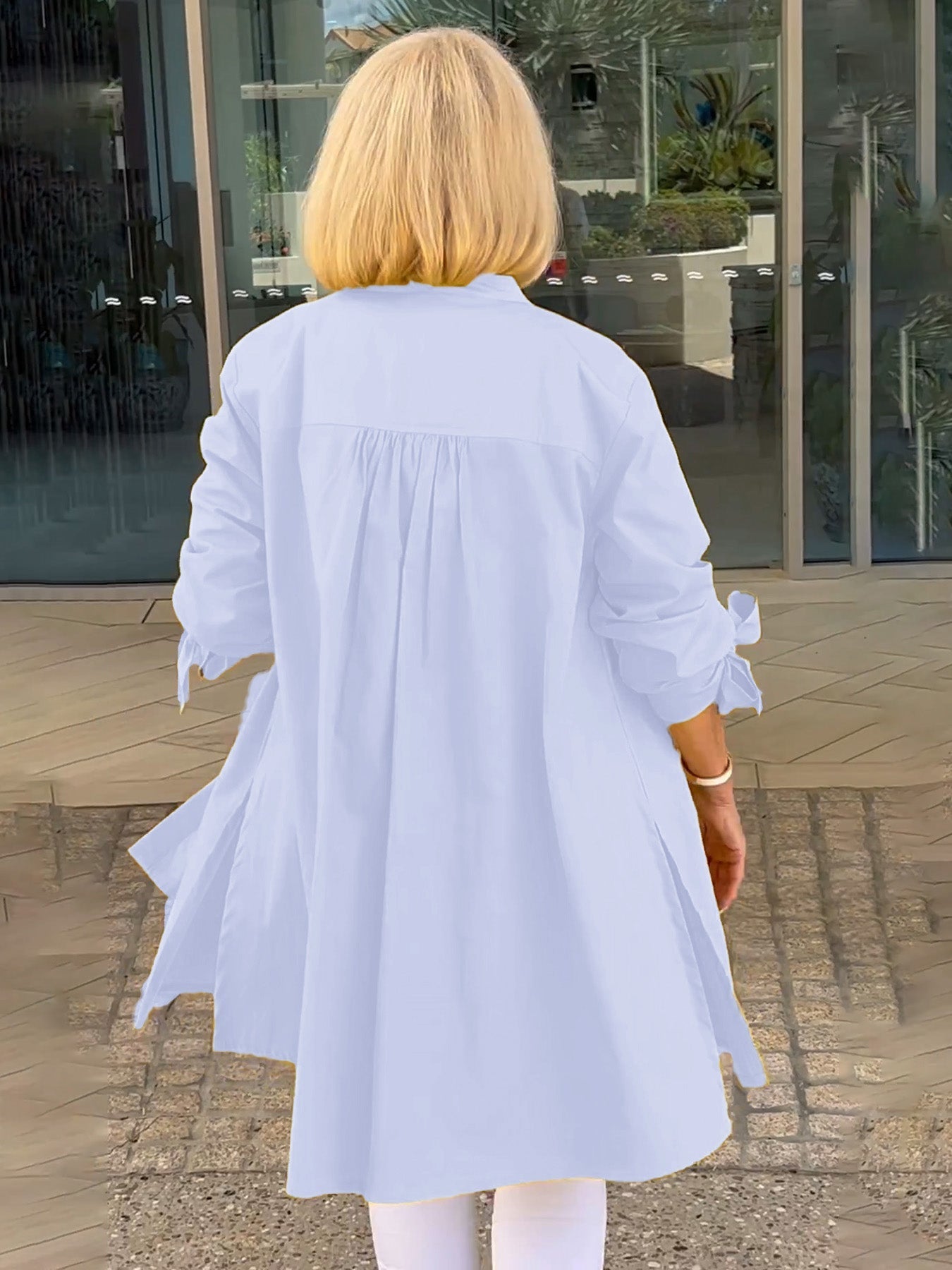 Liora - Veste Chemise Longue Boutonnée en Coton (Aujourd'hui seulement : 1 acheté = 1 offert !)