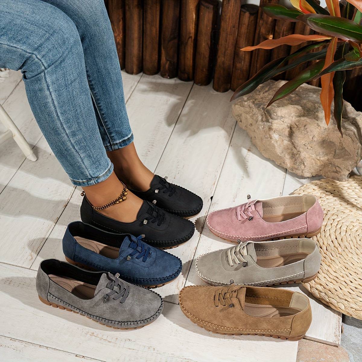 Horellia - Mocassins femme souples orthopédiques confortables avec soutien intégral