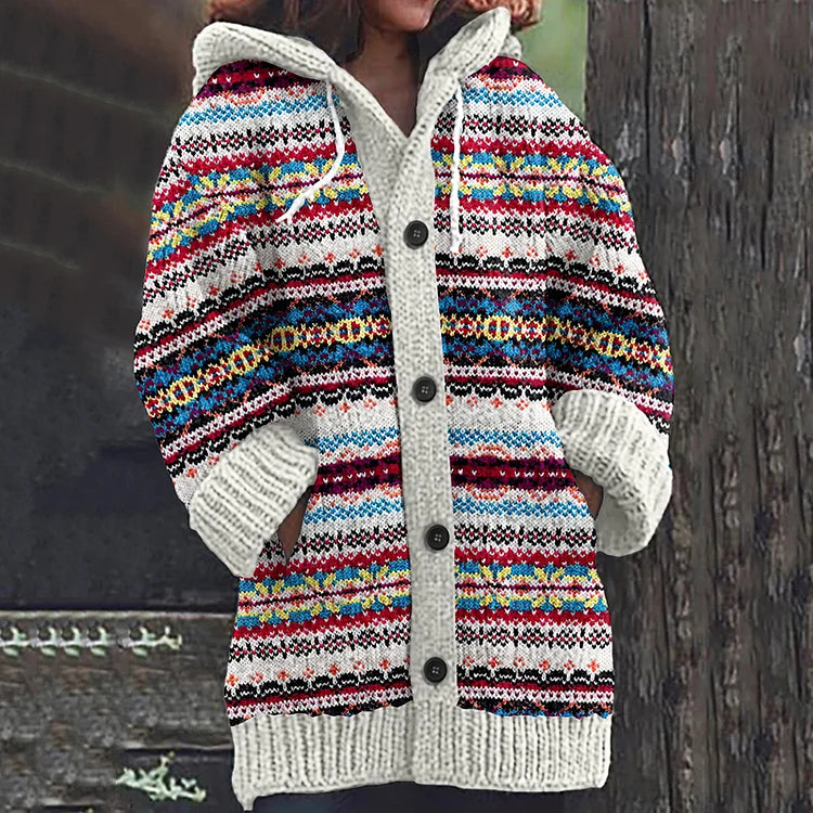 Angeline - Manteau chaud en laine tricotée
