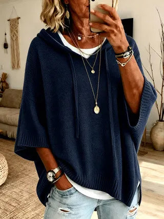 Vérène - Pull à capuche femme oversize en maille douce