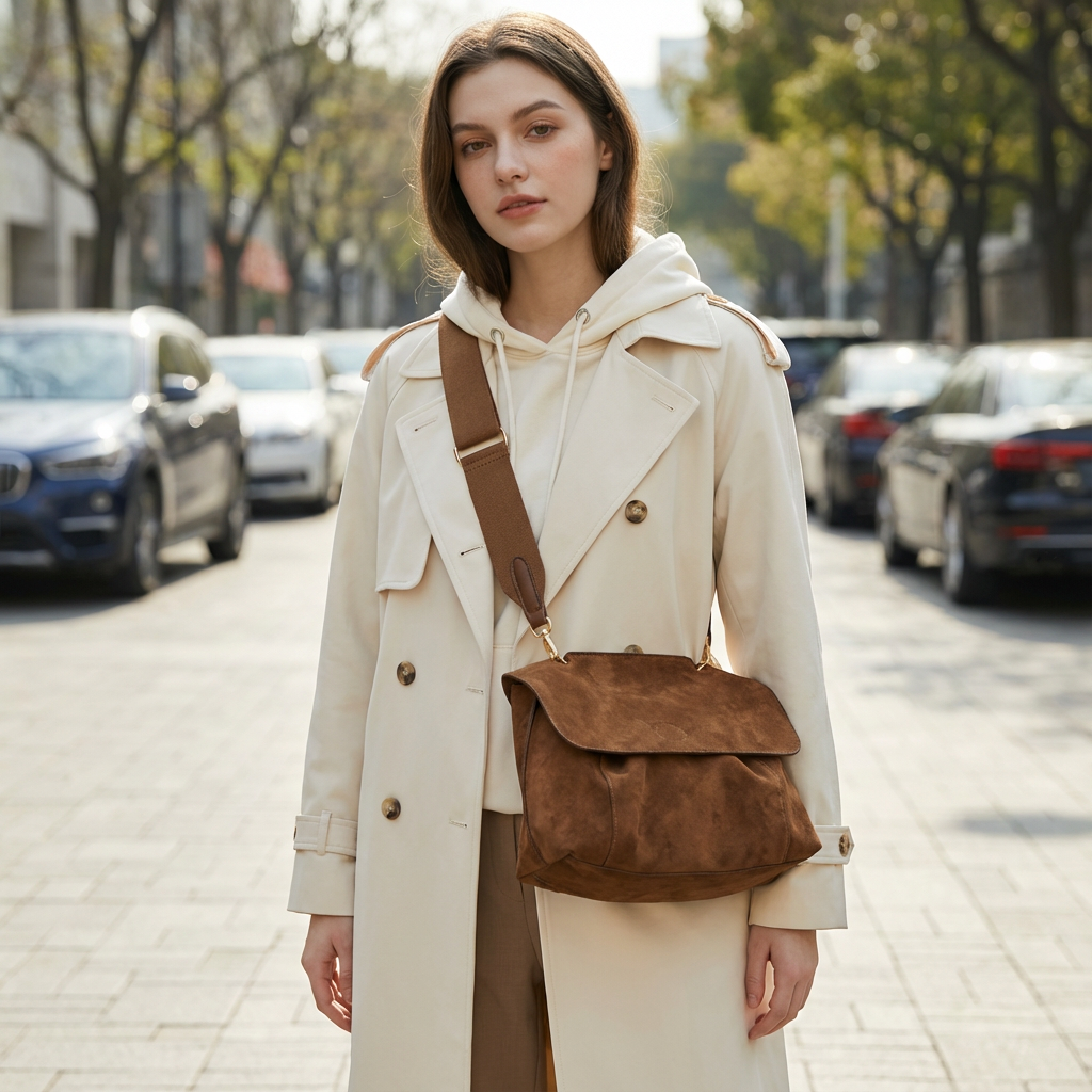 Kalinae - Sac Bandoulière Suédine Vintage