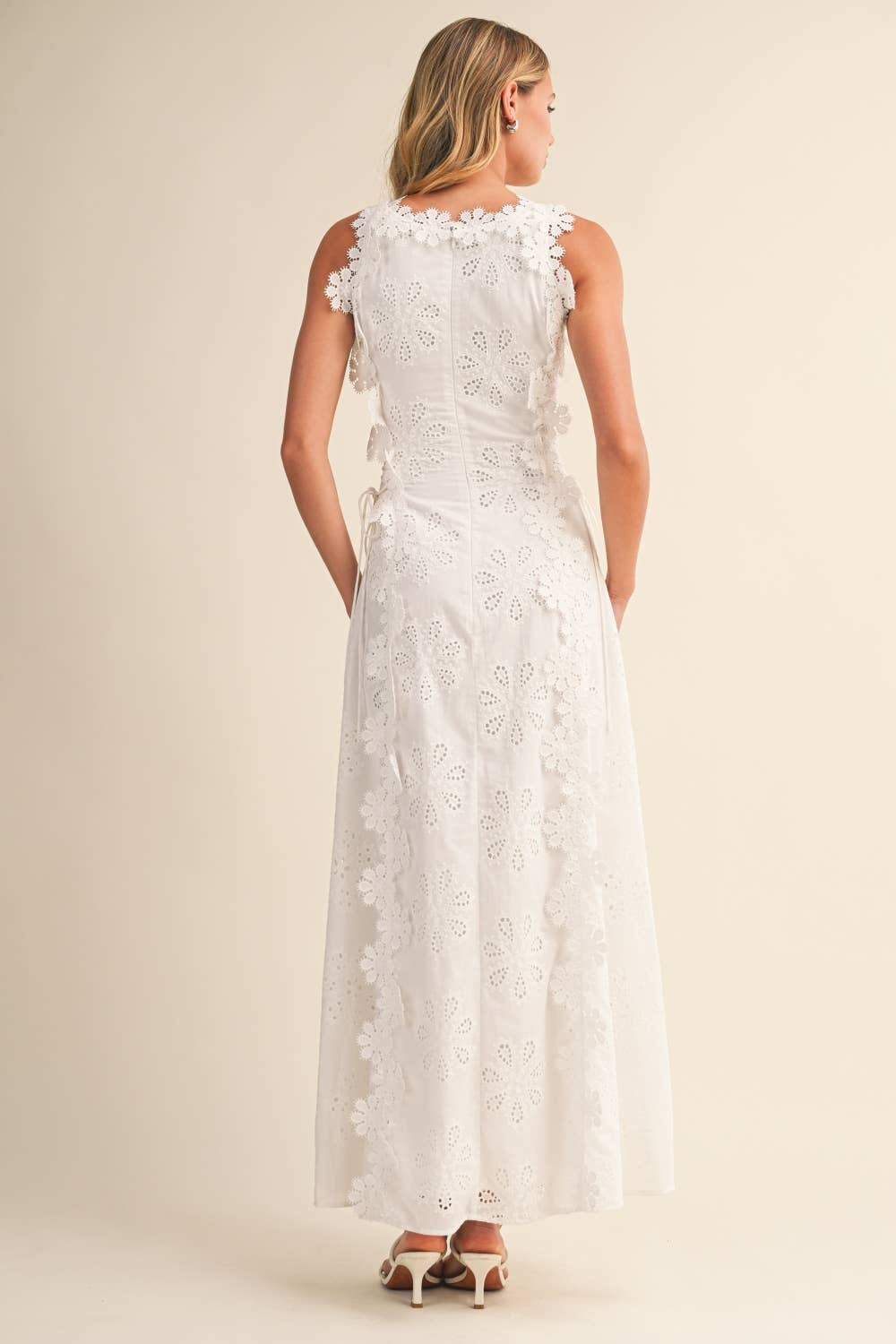 Orylisse - Robe maxi femme brodée avec dentelle florale élégante