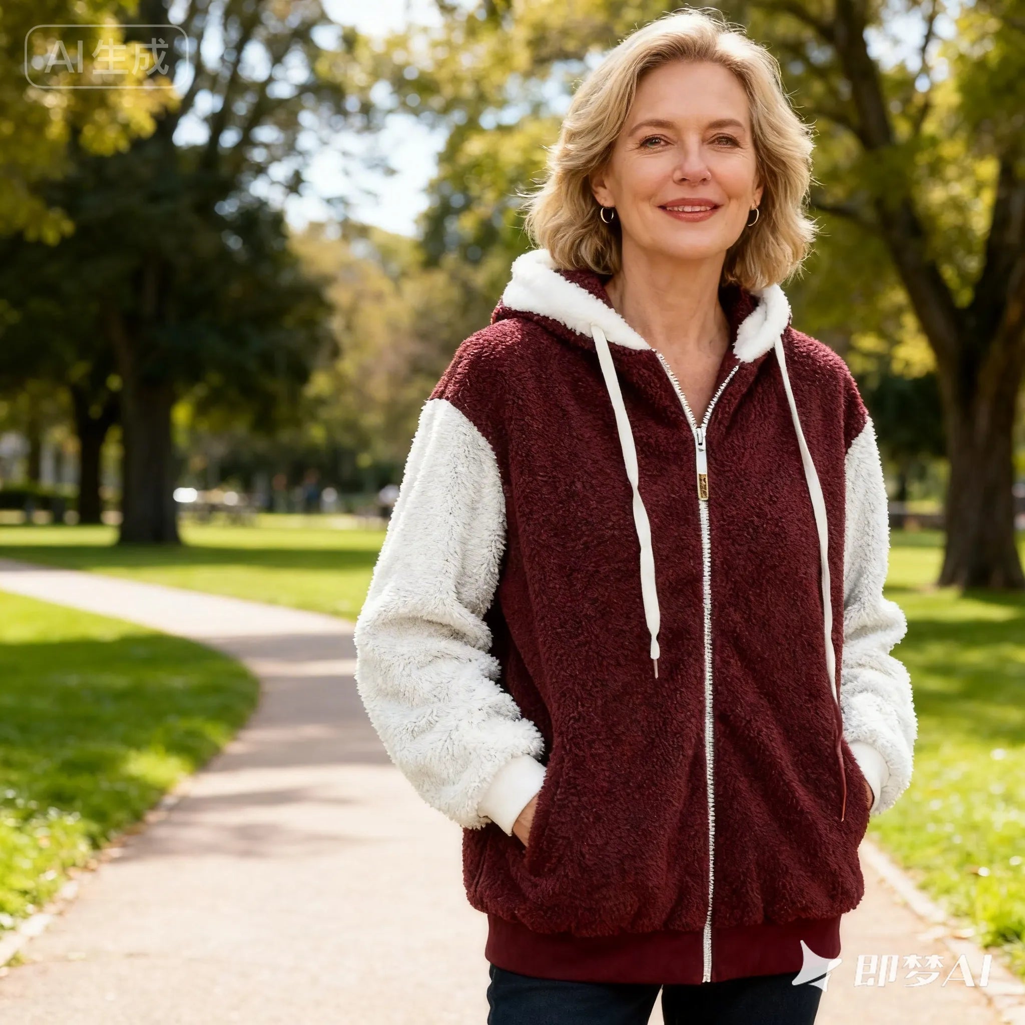 Francesca - Veste polaire femme à capuche avec poches pratiques