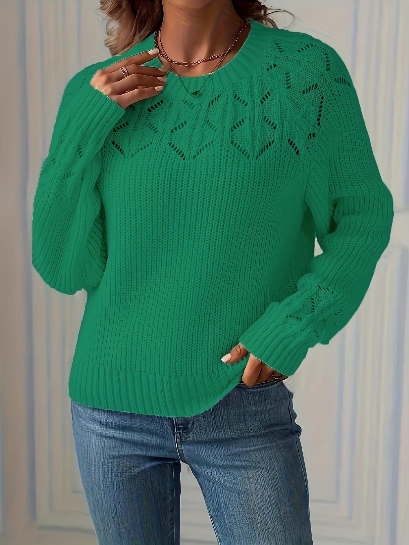 Joravelisse - Pull Tricot Élégant à Manches Longues