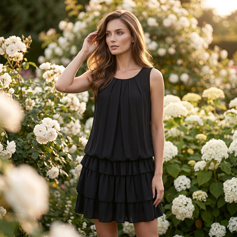 Phaelynn - Robe d’été femme à volants avec décolleté en U
