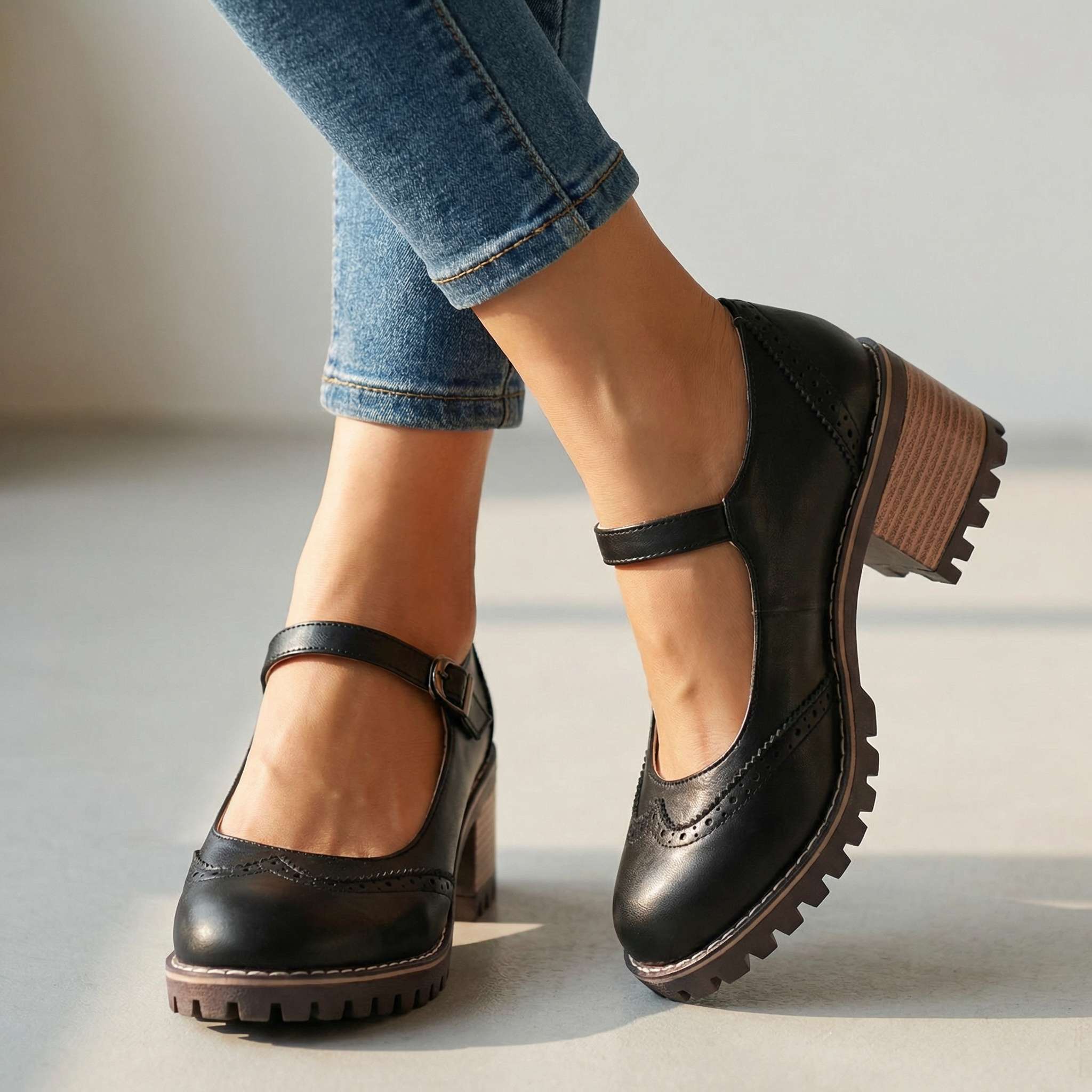Wies - Chaussures femme vintage avec bride réglable