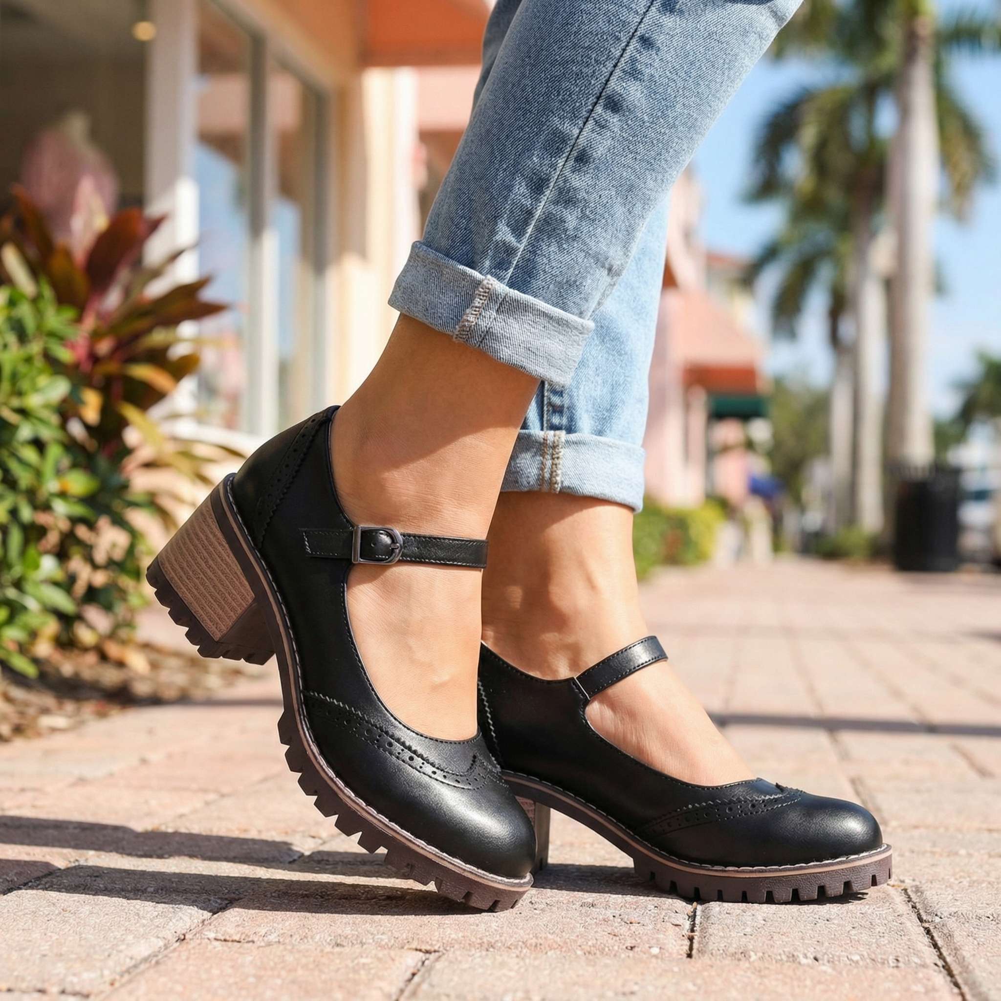 Wies - Chaussures femme vintage avec bride réglable