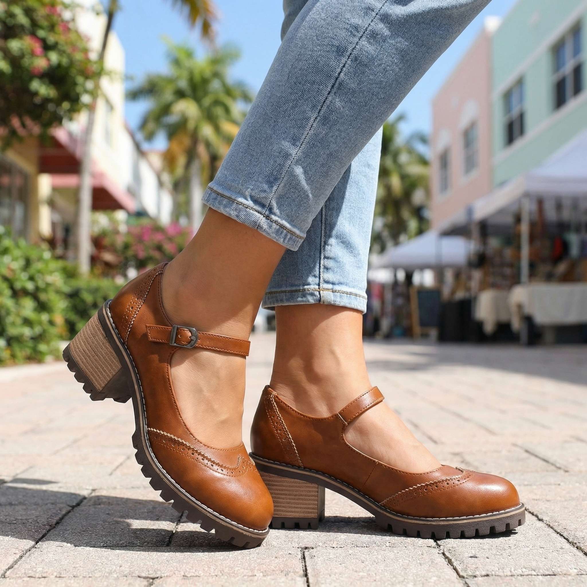 Wies - Chaussures femme vintage avec bride réglable