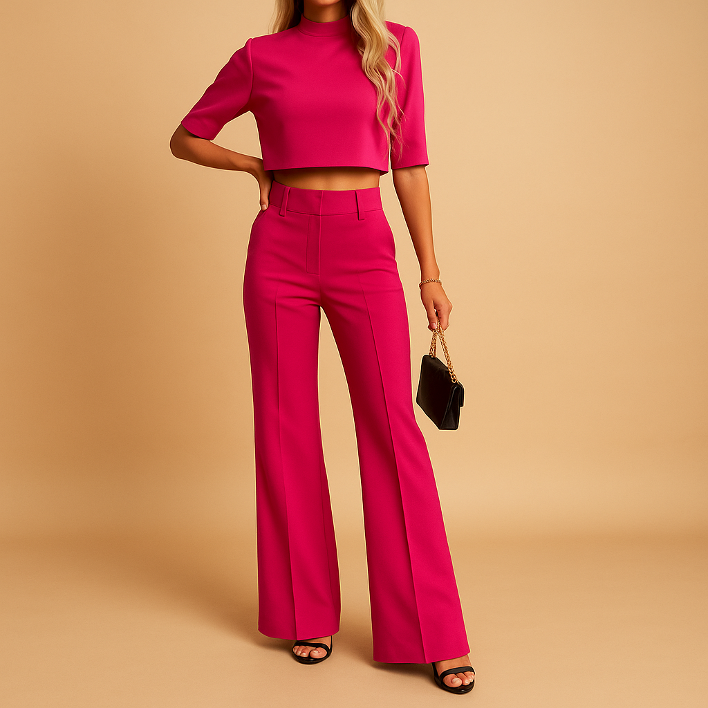 Alina - Tailored Autumn Set with Top and Trousers for Women