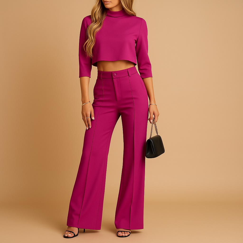 Alina - Tailored Autumn Set with Top and Trousers for Women