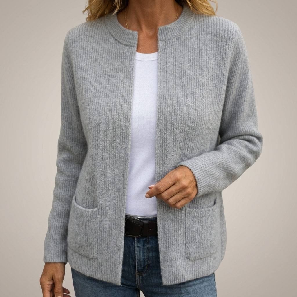 Fenne - Gilet femme en tricot doux avec fermeture zippée