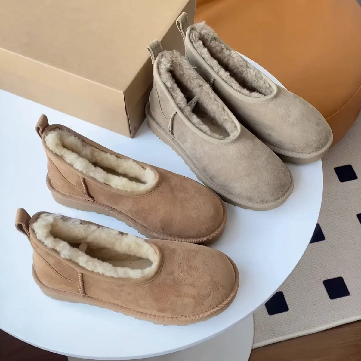 Berthe - Chaussures Douces et Chaudes en Fausse Fourrure pour Femme
