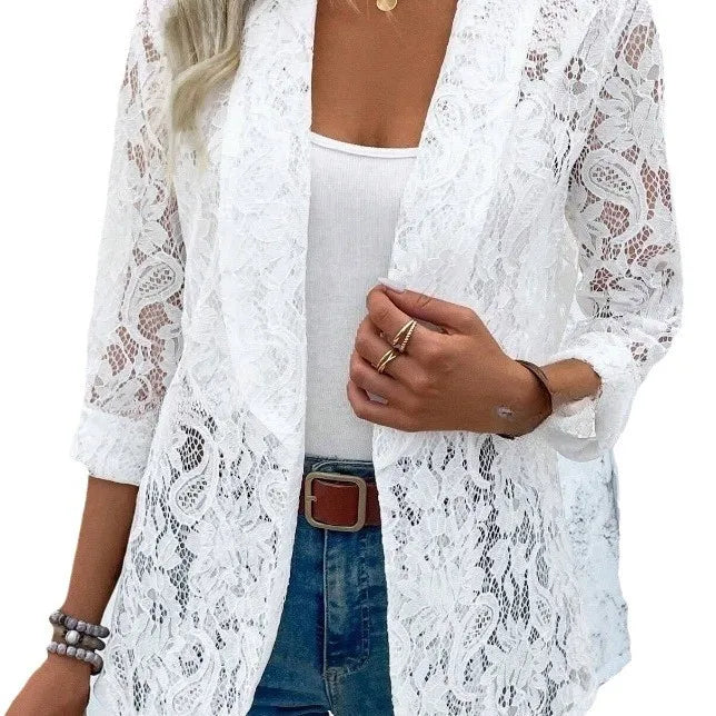 Félicie - Élégance en Dentelle Blazer Léger et Chic
