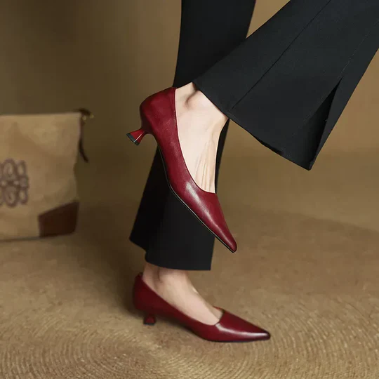 Lunessae - Escarpins En Cuir Véritable À Talon Élégant
