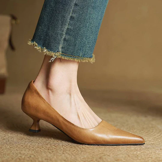 Lunessae - Escarpins En Cuir Véritable À Talon Élégant