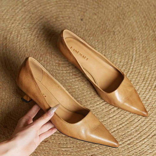 Lunessae - Escarpins En Cuir Véritable À Talon Élégant