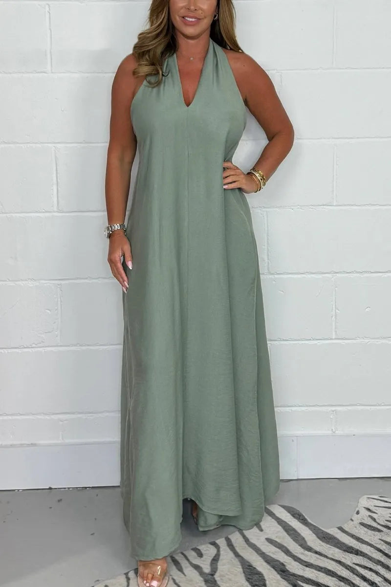 Serafina - Robe Maxi Flottante à Dos T pour Femmes