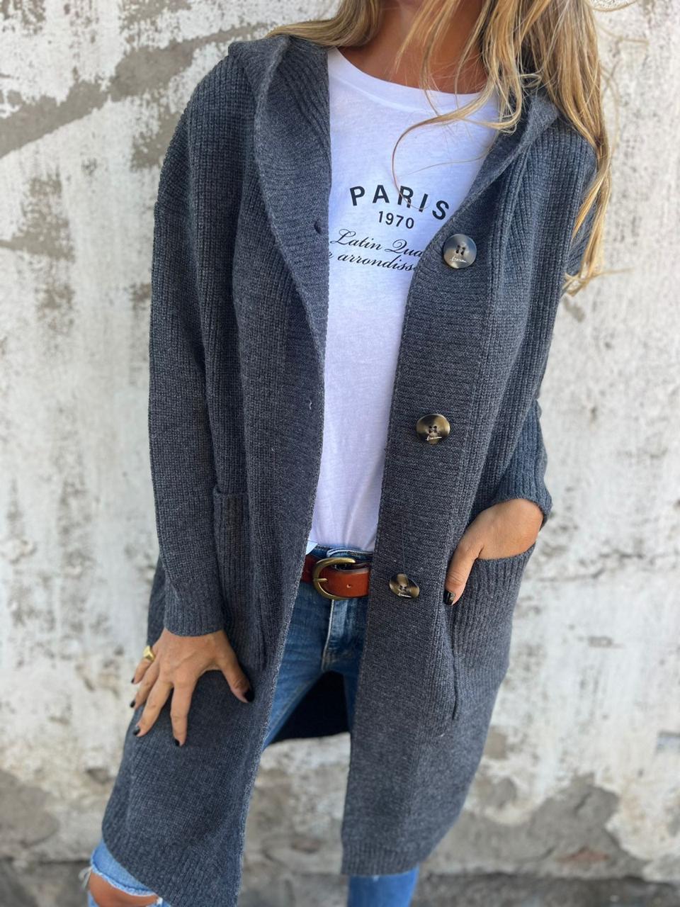Ursule - Cardigan Long Élégant en Maille