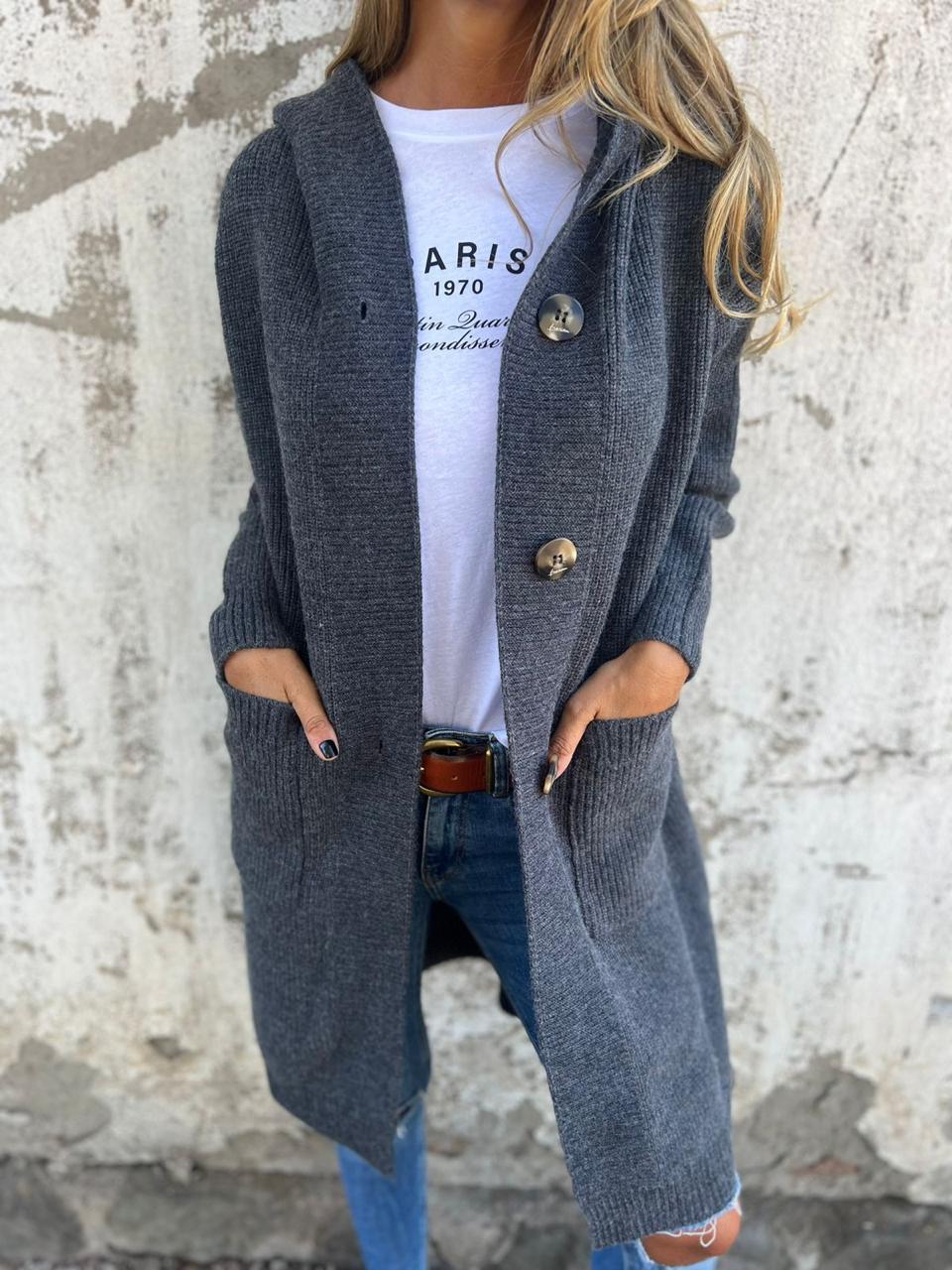 Ursule - Cardigan Long Élégant en Maille