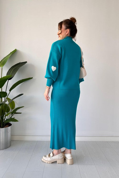 Annette - Ensemble Tendance Cœur et Jupe Taille Haute