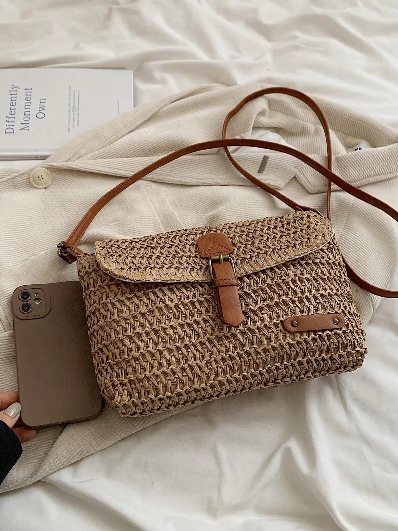 Evelien - Sac Bandoulière en Paille Naturelle – L’Accessoire Estival Incontournable