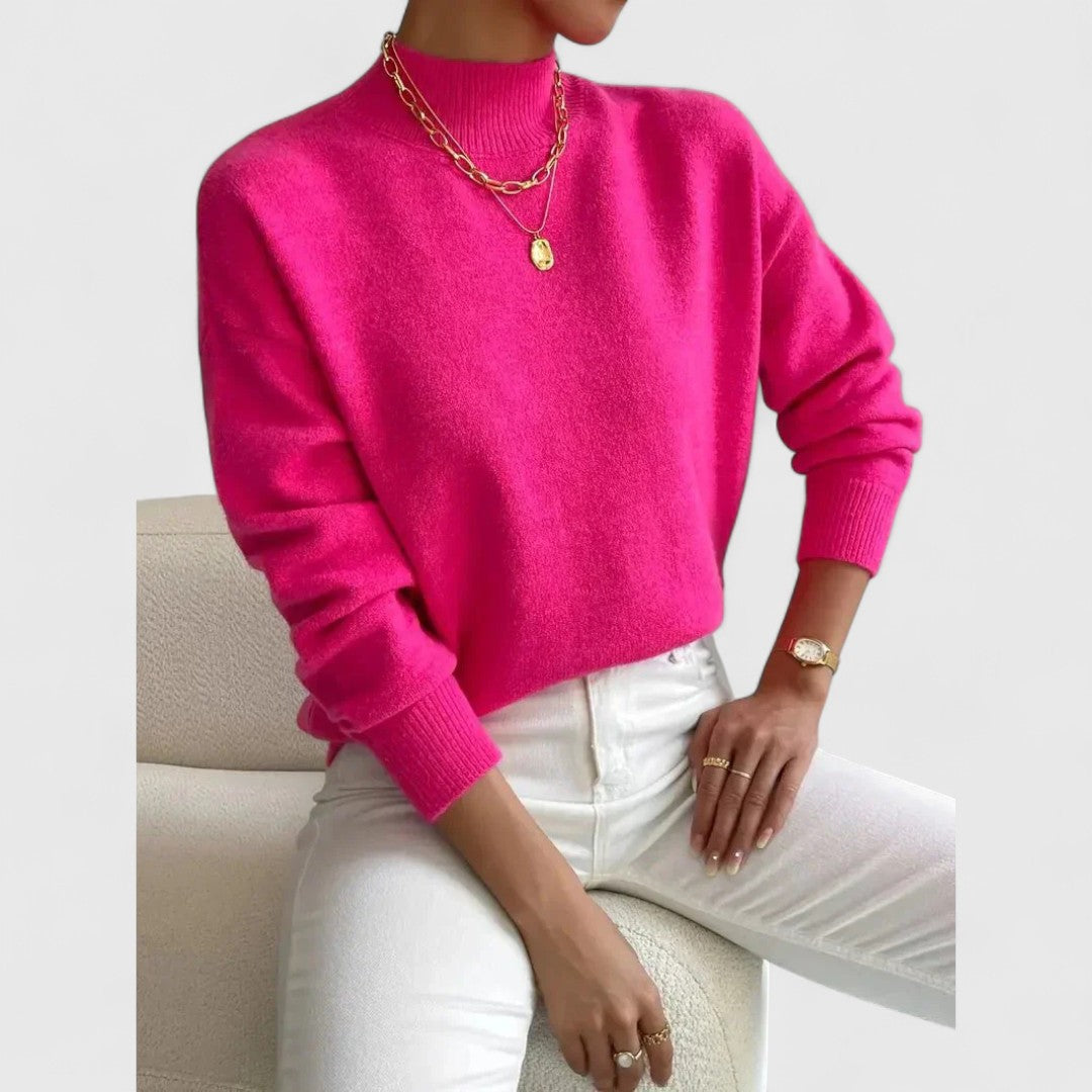 Gwenarae - Pull à Col Polo Classique pour Femme