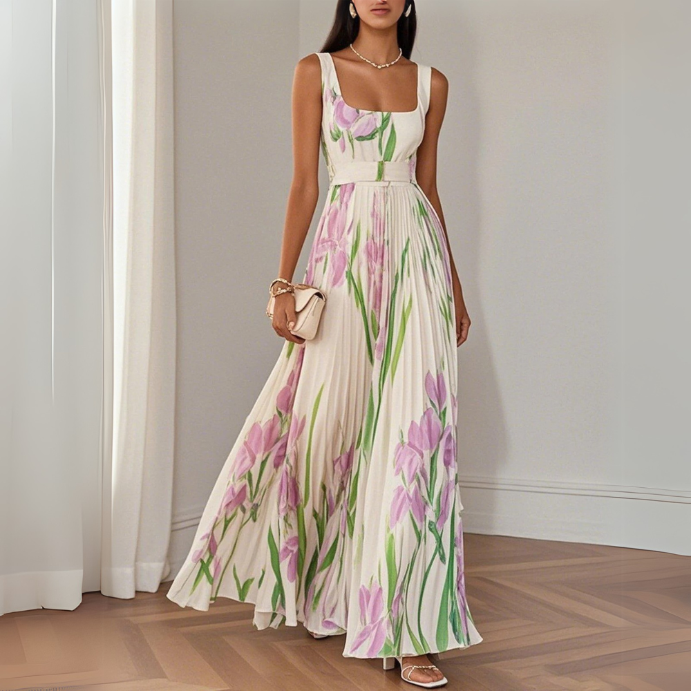 Roselitha - Robe Maxi Florale Élégante