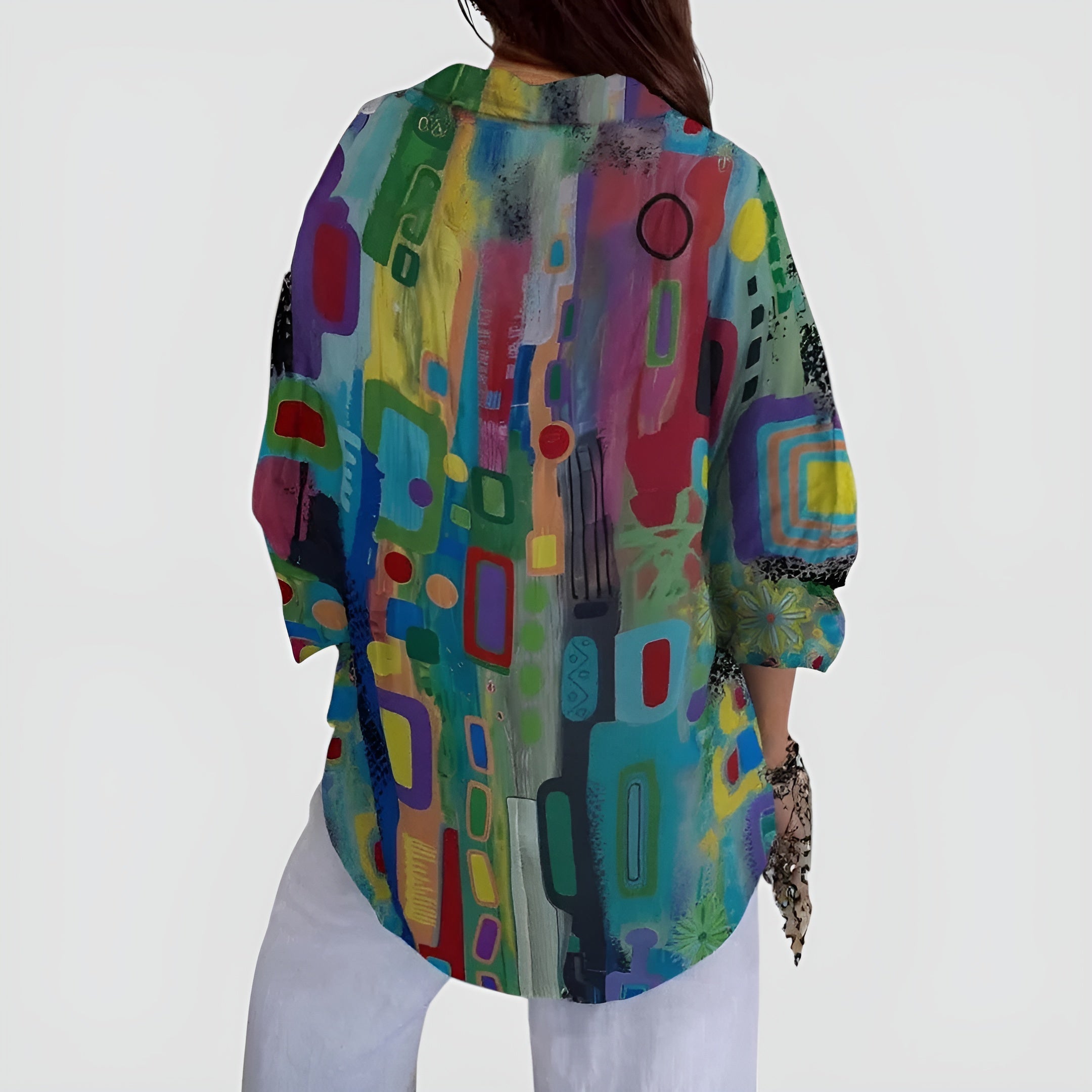 Cerelia - Blouse Confortable à Motif Géométrique pour un Style Moderne au Quotidien