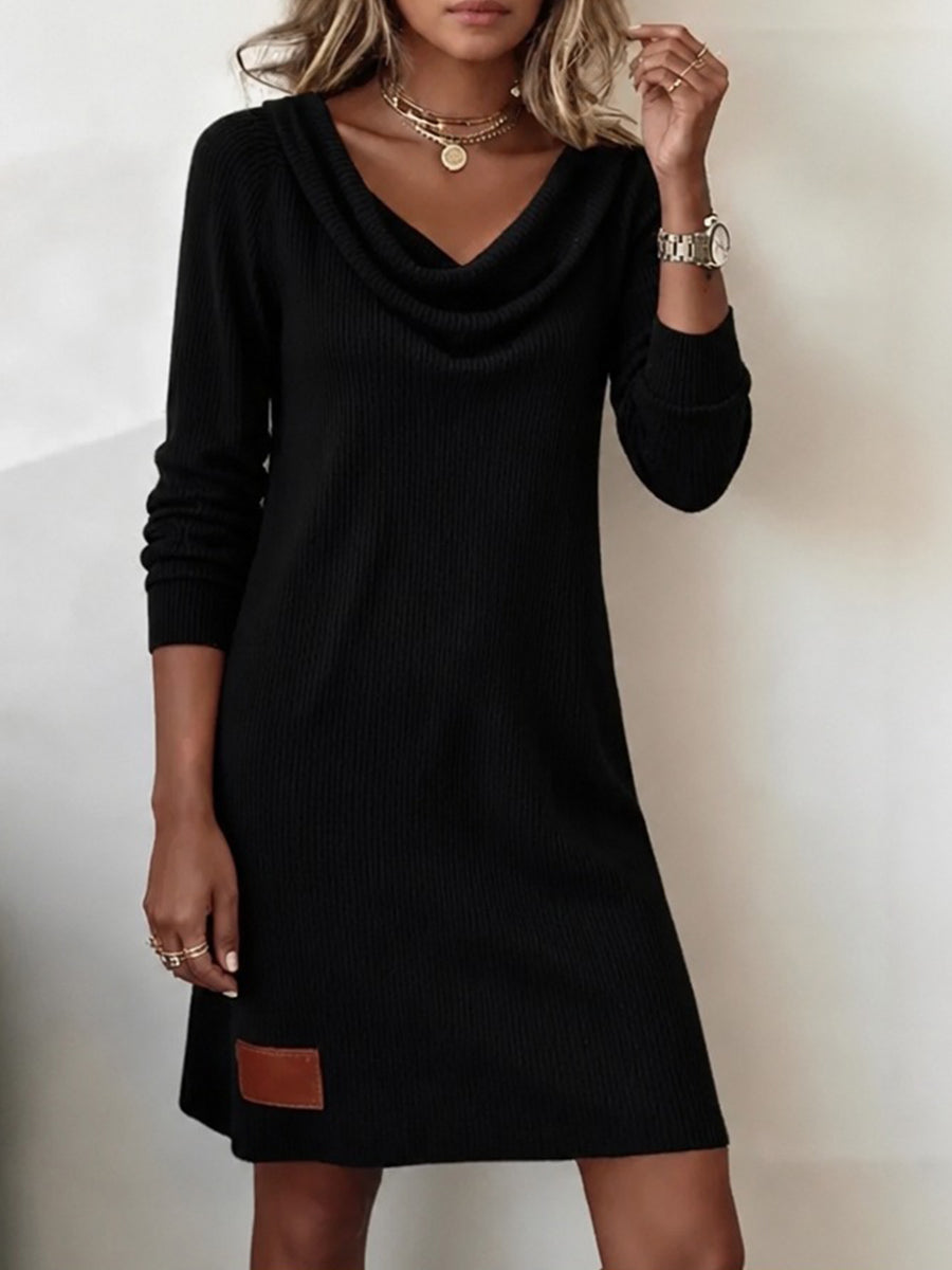 Gonda - Robe-pull femme côtelée à col V