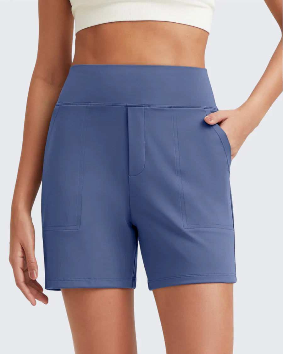 Phaedora - Short femme taille haute avec poches profondes – Camoufle les courbes indésirables