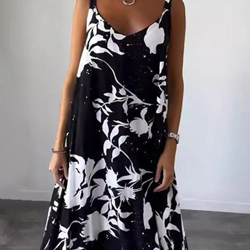 Celestia - Robe d'été sans manches en coton à fleurs pour femmes