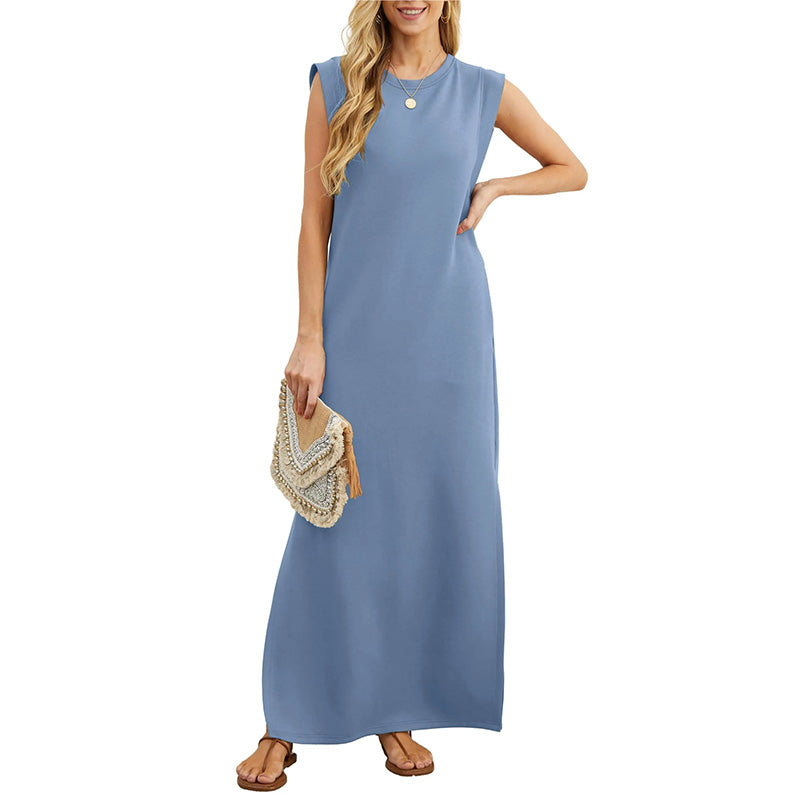 Soline - Robe Longue d'Été Sans Manches